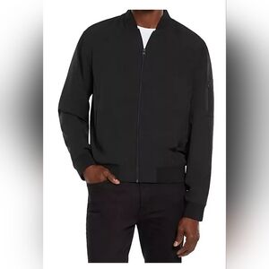 Express Men's Pitch Black Light Weight Bomber Zip Up Jacket Size XXL NWT